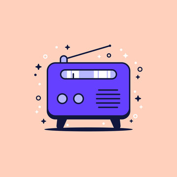 recommend clip art: Radio, FM tuner icon with outline