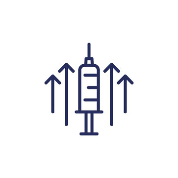 Vaccine Booster Dose Line Icon