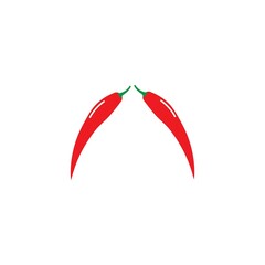 Red hot natural chili icon vector Illustration
