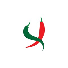 Red hot natural chili icon vector Illustration