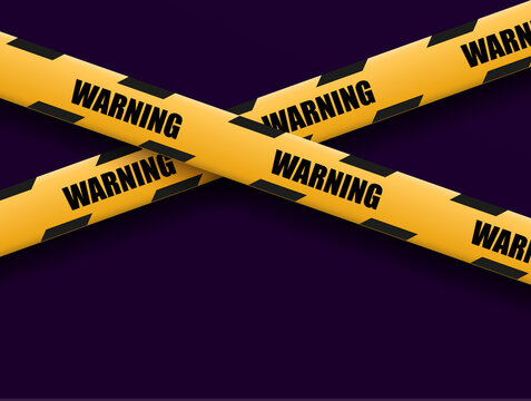 Barrier warning tape on transparent background. Vector illustration.