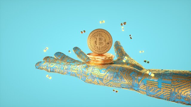 bitcoin in hand