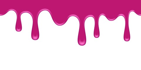 Seamless melted pink substance. Pink sticky liquid. Melted paint drips and flowing. Sweet cream. Seamless pattern.