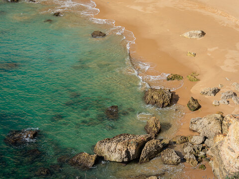 Golden sand beaches in southern Portugal