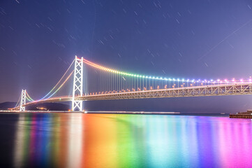 明石海峡大橋 時報ライトアップ