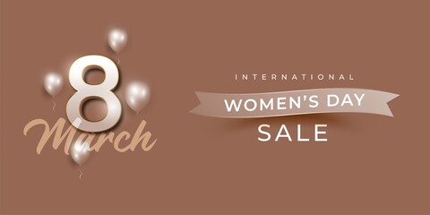 International women's day sale with elegant style background