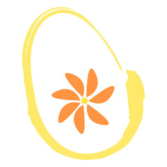 Easter symbol, egg and flower