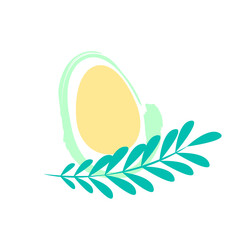 Easter symbol, stylized egg and plant
