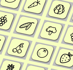 pattern with fruits and vegetables