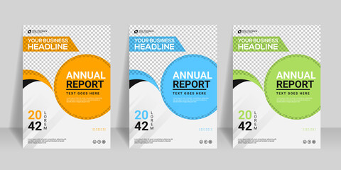 Abstract flyer template for annual report template set 