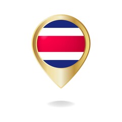 Thailand flag on golden pointer map, Vector illustration eps.10