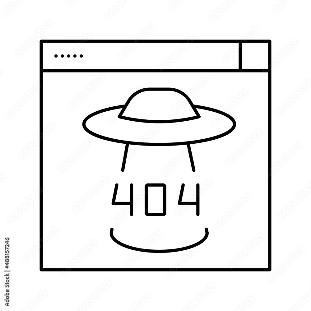 Aufkleber 404 internet web page error line icon vector illustration