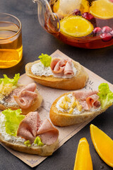 sandwich with ham and cheese