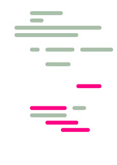 Obraz premium Code on screen vector illustration, flat cartoon coding lines simulation