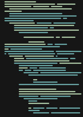 Code on screen vector illustration, flat cartoon coding lines simulation