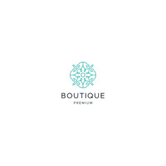 Star of boutique line logo icon design template