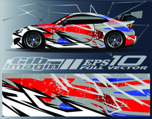 Graphic abstract stripe racing background designs for vehicle, rally, race, adventure and car racing livery. - Vector