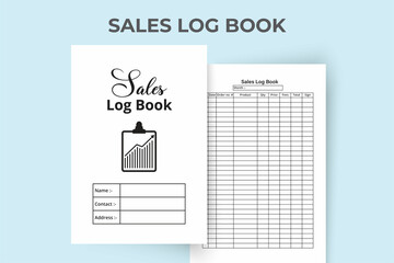 Sales log book KDP interior. Business daily sales tracker journal template. KDP interior notebook. Monthly order and sales tracker logbook template. Business planner notebook interior.