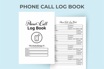 KDP interior Phone call tracker notebook. Business purpose incoming and outgoing phone call tracker logbook. KDP interior journal. Phone call and message tracker notebook template KDP interior.