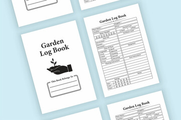 Garden planner log book KDP interior. Gardening planner and plant growing tracker notebook template. KDP interior journal template. Plantation planner logbook KDP interior.