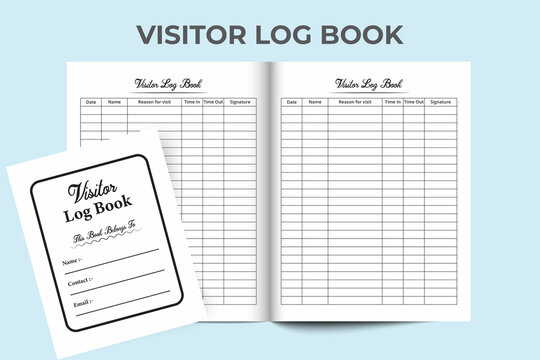 KDP interior visitor log book template. Visitor timing tracker notebook interior. Business purpose visitor incoming and outgoing tracker journal template. KDP interior logbook.