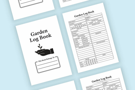 Garden planner log book KDP interior. Gardening planner and plant growing tracker notebook template. KDP interior journal template. Plantation planner logbook KDP interior.