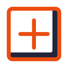 Obraz premium Square add icon is made to complement your design needs, such as mobile and web applications, business cards, flyers and others. - Editable size and colour. File: - Editable Vector Graphic (EPS)