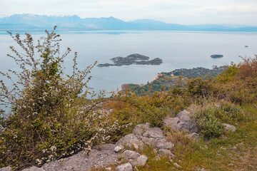 Overcast. Skadar lake, Montenegro. Beautiful landscape of National Park Lake Skadar