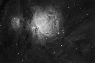 M42 la grande nebulosa di Orione in bianco e nero