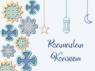 ornamental design background paper style.Islamic holiday celebration background