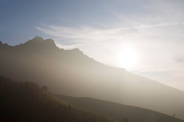 Obraz na płótnie Canvas Foggy Afternoon in the Italian Alps