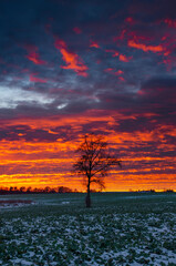 Fototapeta na wymiar Flaming sunset