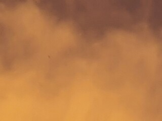 Beautiful cloudy sky, in shades of orange between the clouds.