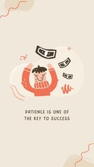 Patience is one of the key to success text with illustration