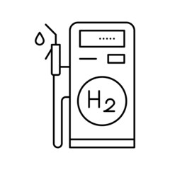 station hydrogen line icon vector illustration