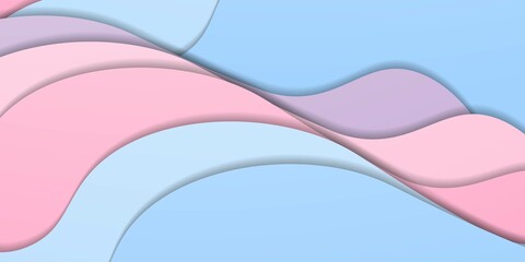 Abstract background blue and pink flowing wave. 3d design with shadow. eps10 vector