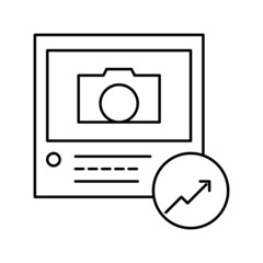 growth views photo line icon vector illustration