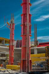 Round formwork of columns in housing construction