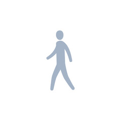 Human movement icon. Vector silhouette illustration of walking man.	