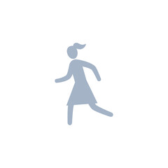 Fototapeta na wymiar Human movement icon. Vector silhouette illustration of running woman. 