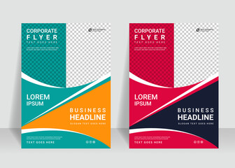 Abstract flyer cover annual report template	
