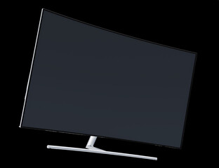 LED TV isolated on black background 3d model 