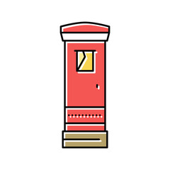 postbox construction color icon vector illustration