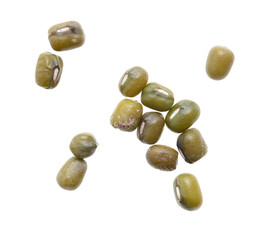 Mung beans isolated on white background.