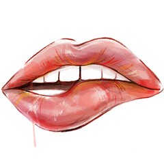 Beautiful, sexy, juice, red, elegant, romantic, kissed lips.
Illustration, portrait, background, banner.