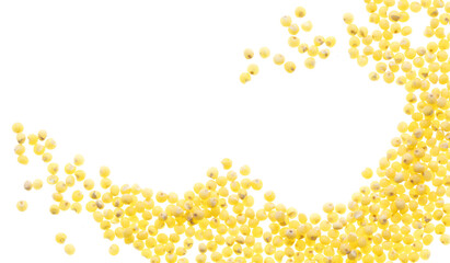 Millet groats isolated on a white background.