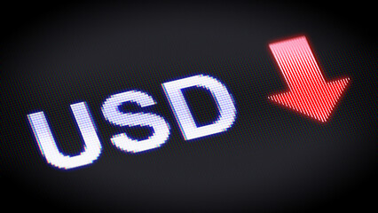 Dollar exchange rate in the screen. 3D Illustration.