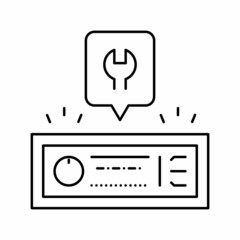 car audio system repair line icon vector illustration