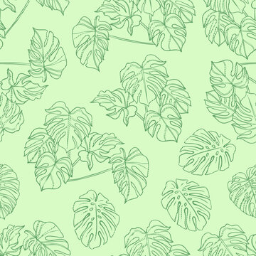 Tropical leaf Seamless pattern all over print © Rob Graphix