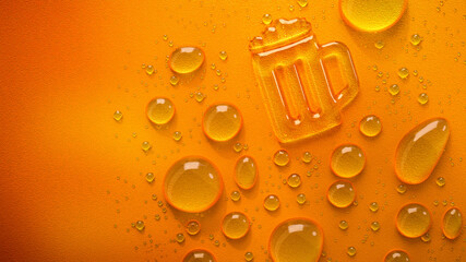 Wassertropfen mit Symbol Bierglas